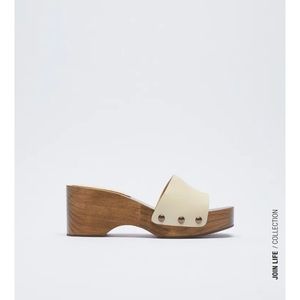 Zara leather, clog slides